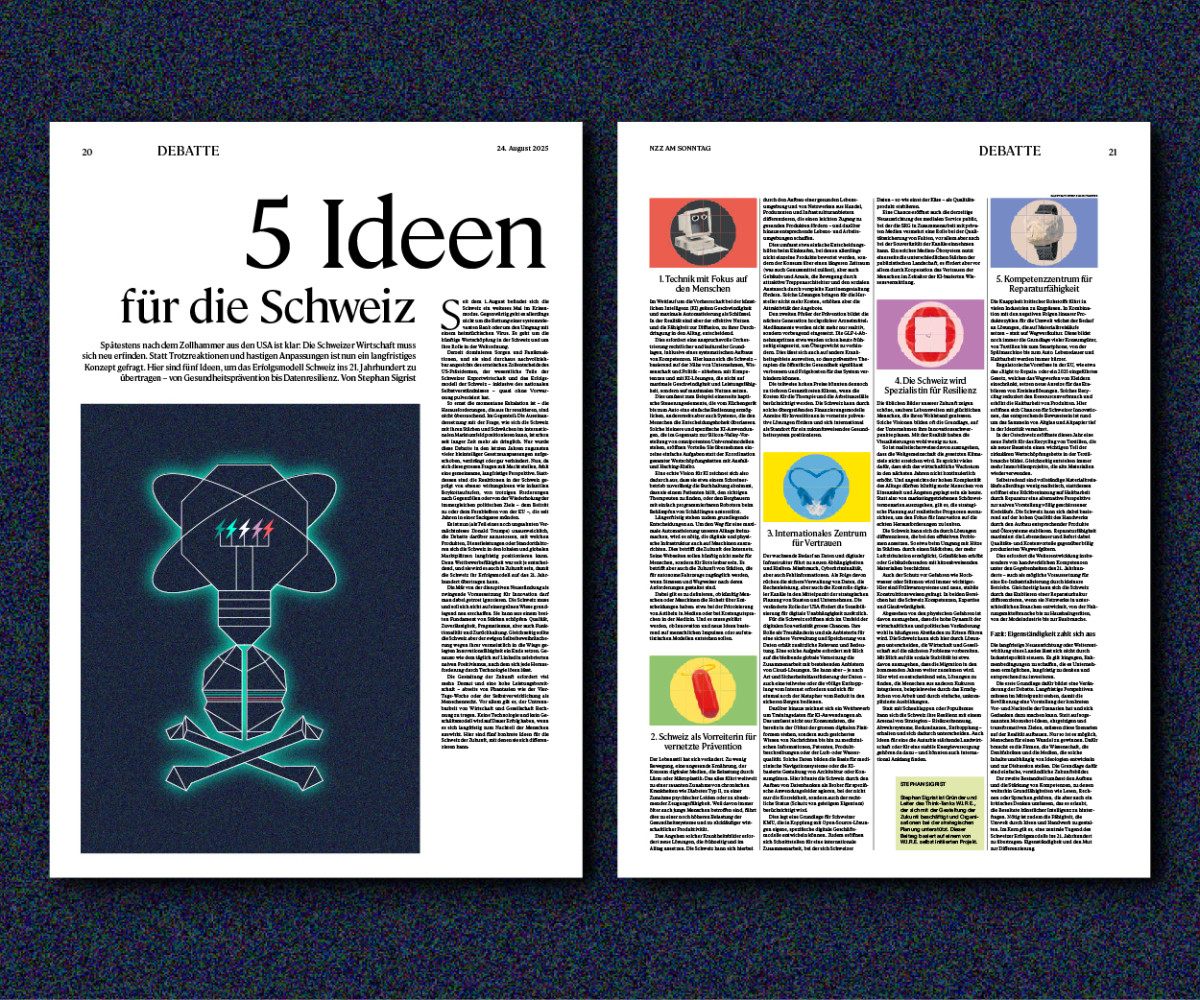 NZZ am Sonntag: 5 Ideen für die Schweiz - W.I.R.E.